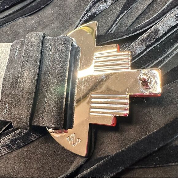 Ralph Lauren Collection Fall 2011 Black Suede Art Deco Inspired Buckle Belt - Picture 5 of 14